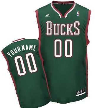 Men & Youth Customized Milwaukee Bucks Green Jersey